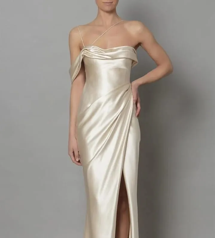 100% silk ivory color dutchess satin  reversable 60" wide 75 momme/280 gms