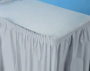 14' X 29" Silver Plastic Table Skirts