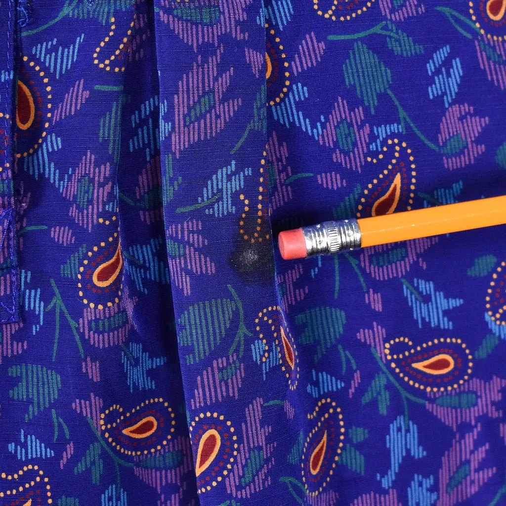 1950s Style Blue Paisley Dress