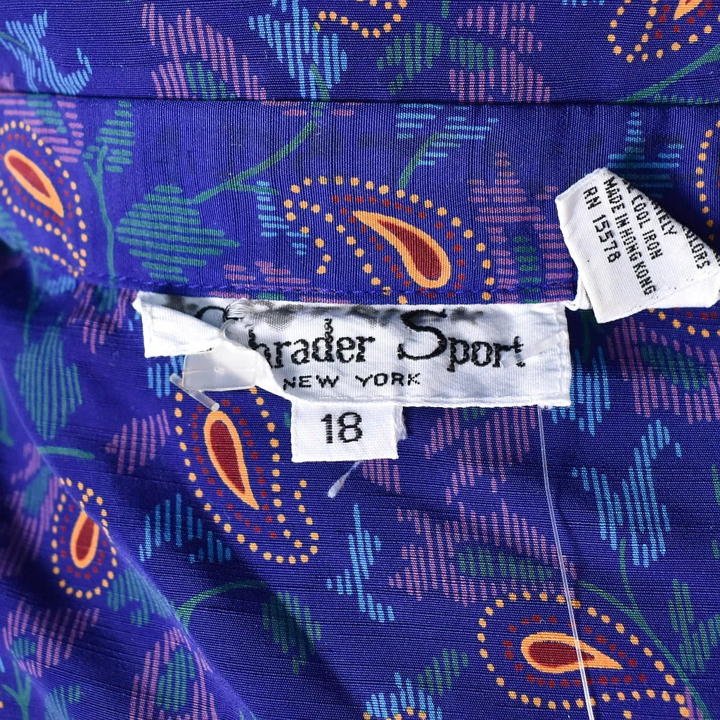 1950s Style Blue Paisley Dress