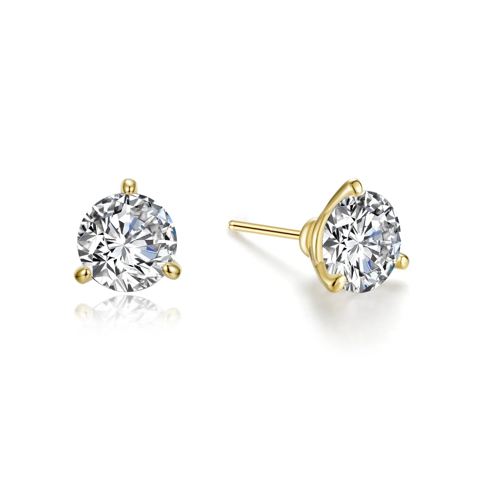 2.5 CTW 3 Prong Martini Stud Earrings