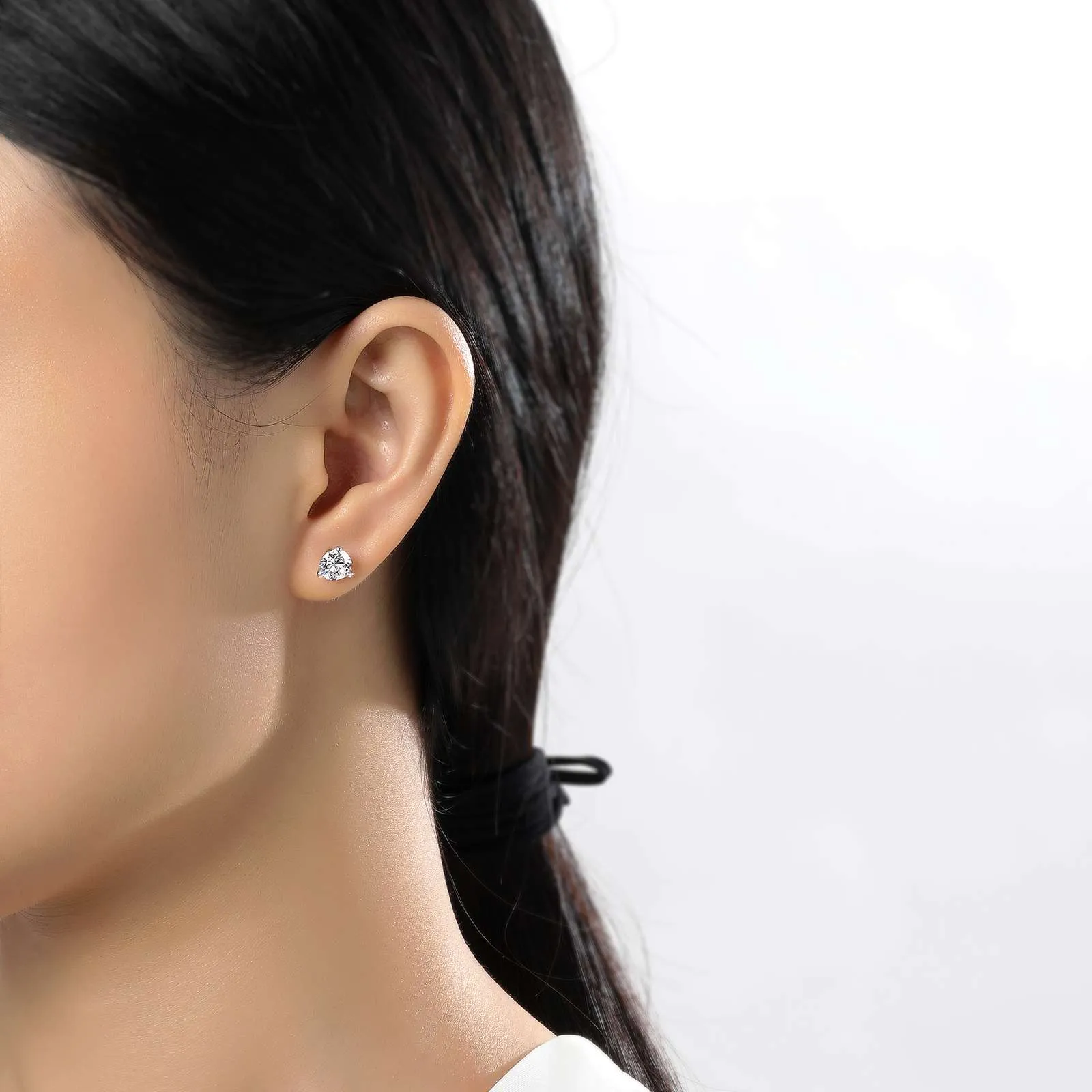2.5 CTW 3 Prong Martini Stud Earrings
