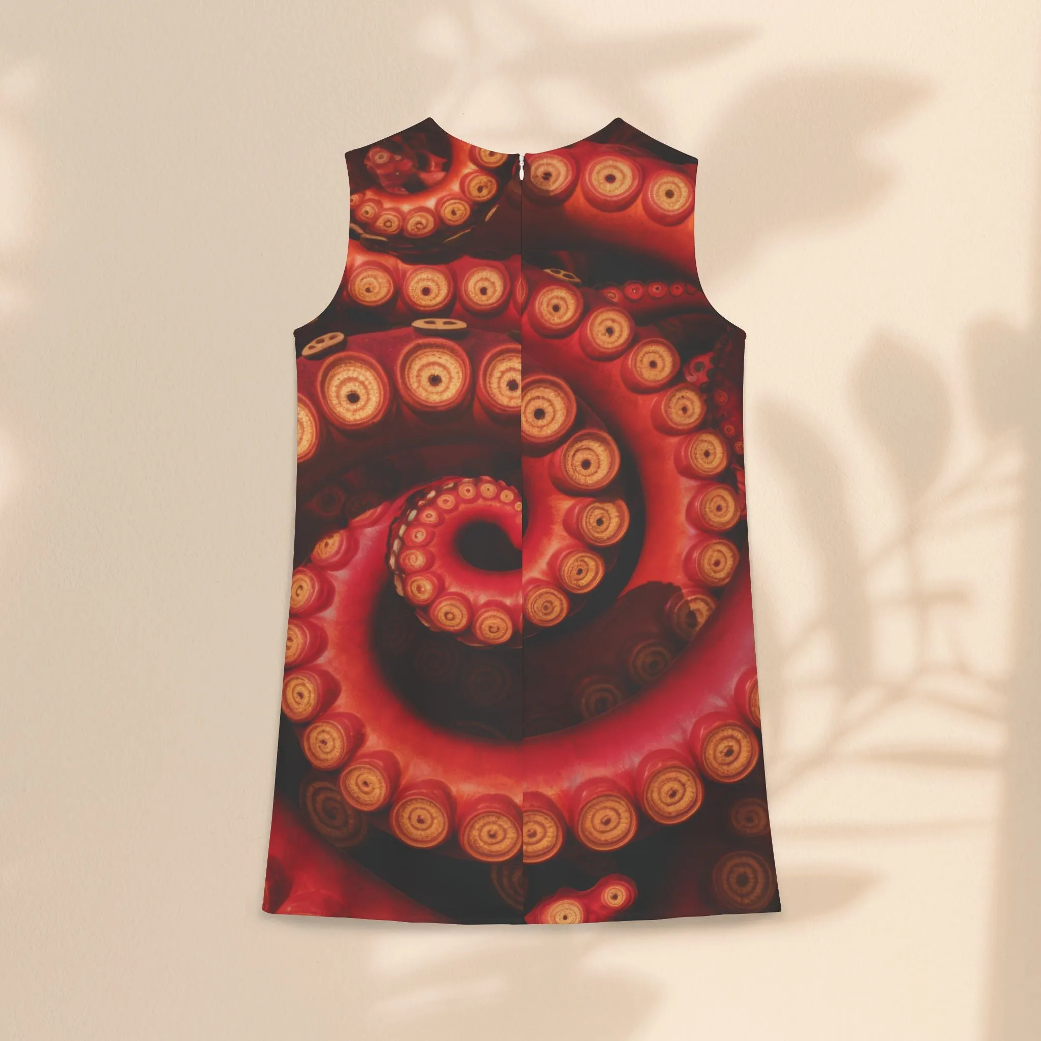 A-line Sleeveless Dress  - Red Octopus Twists