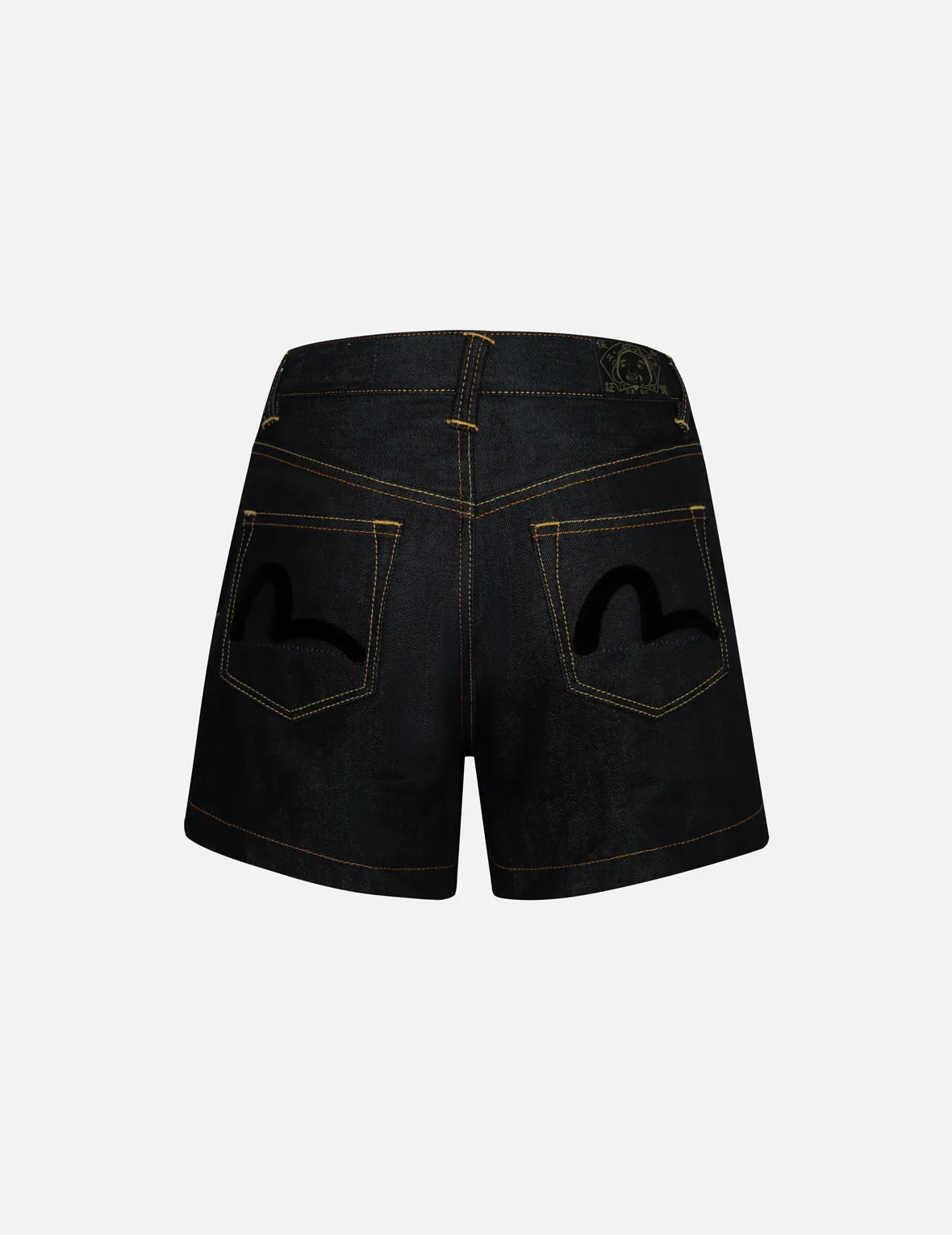 Allover Logo Jacquard and Seagull Embroidery Loose Fit Denim Short