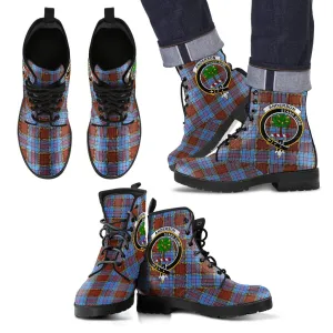 Anderson Modern Tartan Clan Badge Leather Boots