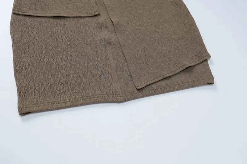 Asymmetrical Off-Shoulder Top and Mini Skirt Set for Runway