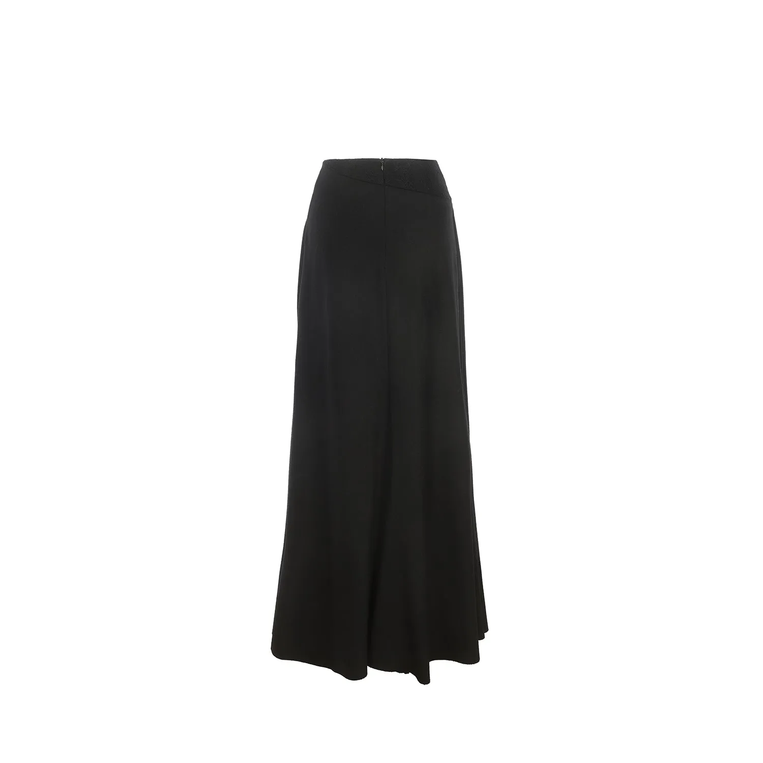 Black Flower Tie-front Maxi Skirt