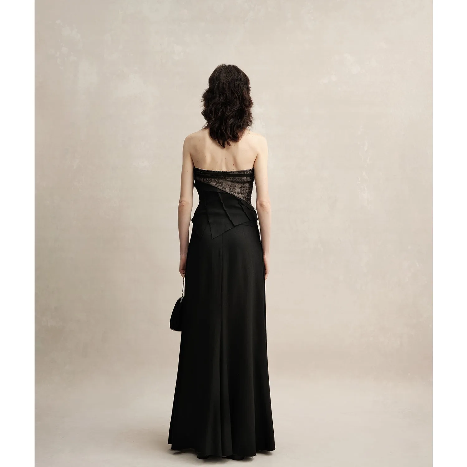 Black Flower Tie-front Maxi Skirt