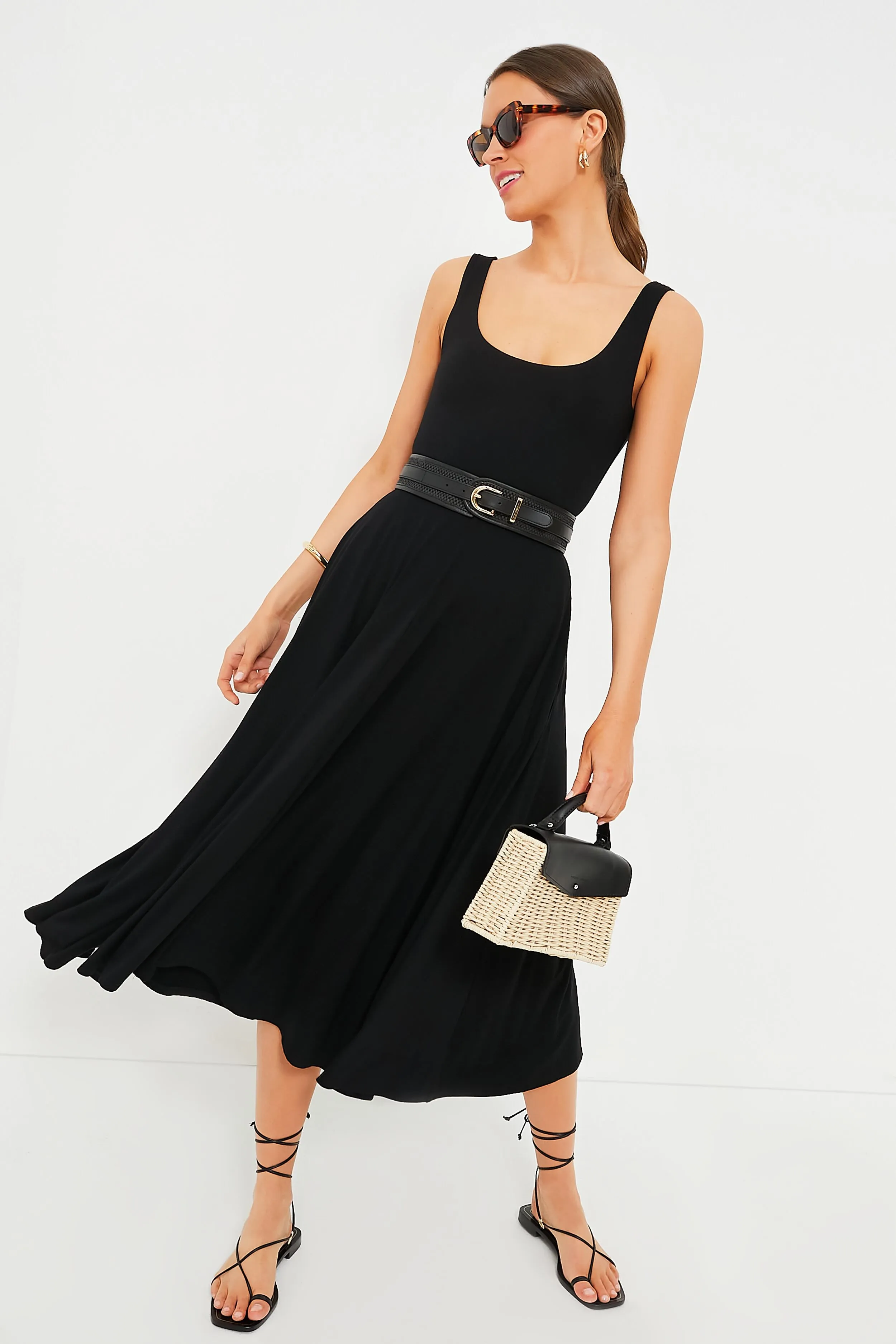 Black Raffia Waist Belt