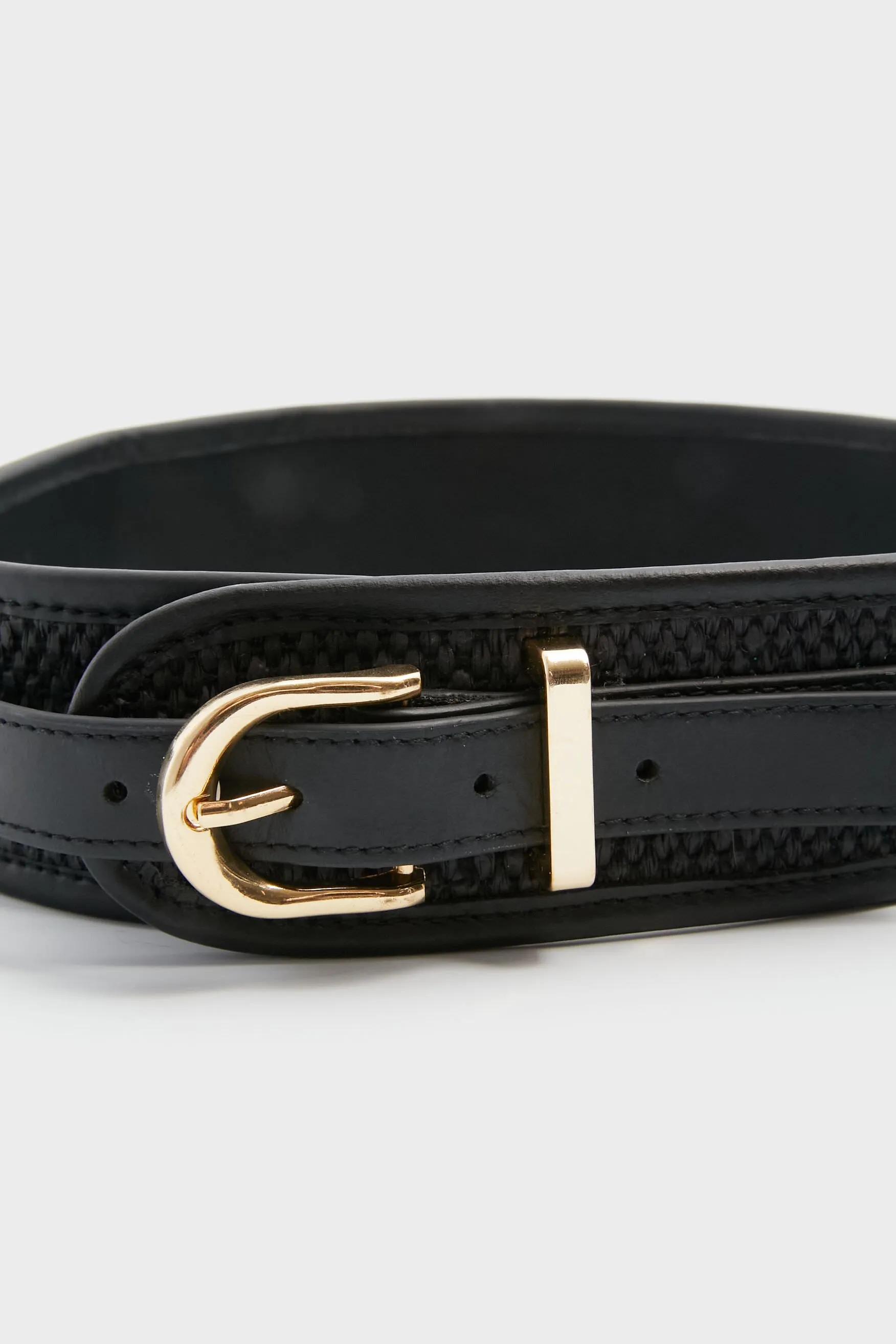 Black Raffia Waist Belt