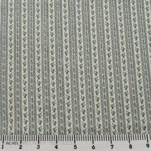 Blue Mini Floral Stripe Cotton Print