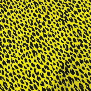 Cheetah on Yellow Cotton Jersey Fabric
