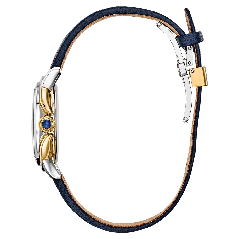 Citizen Ceci Eco-Drive Womens Blue Leather Band White Quartz Dial Watch - EM0794-03Y