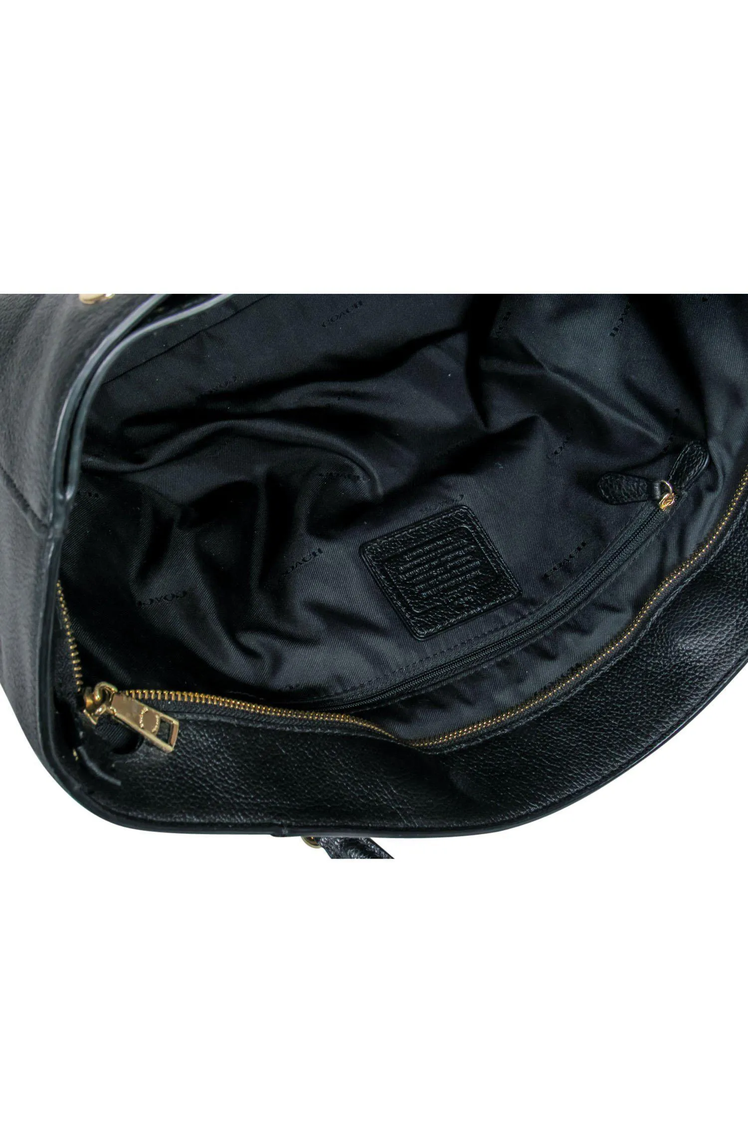 Coach - Black Pebbled Leather "Elle" Large Tote
