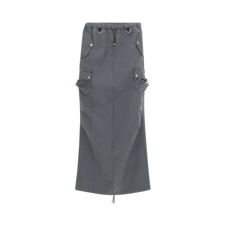 Coperni Tailored Cargo Maxi Skirt 'Grey/Black', black