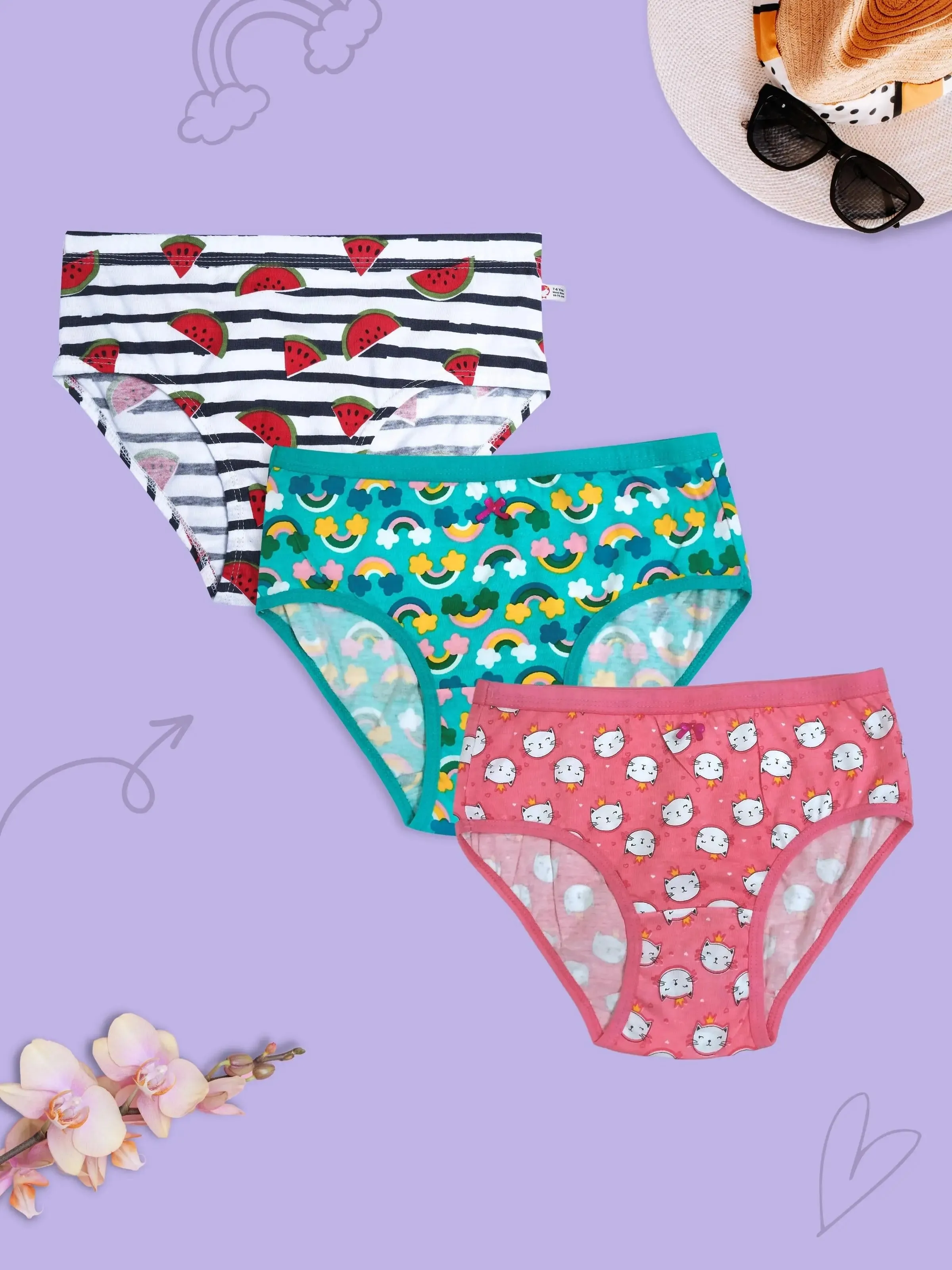 Cotton Hipster Panties in Black, Pink & Assorted Colors with Full Coverage