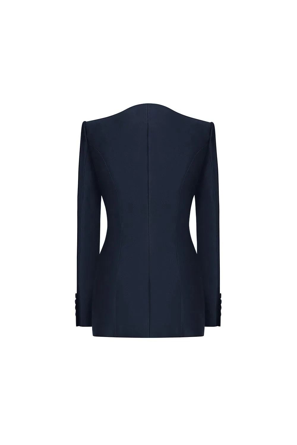 Cuenca Structured Button Silk Taffeta Blazer