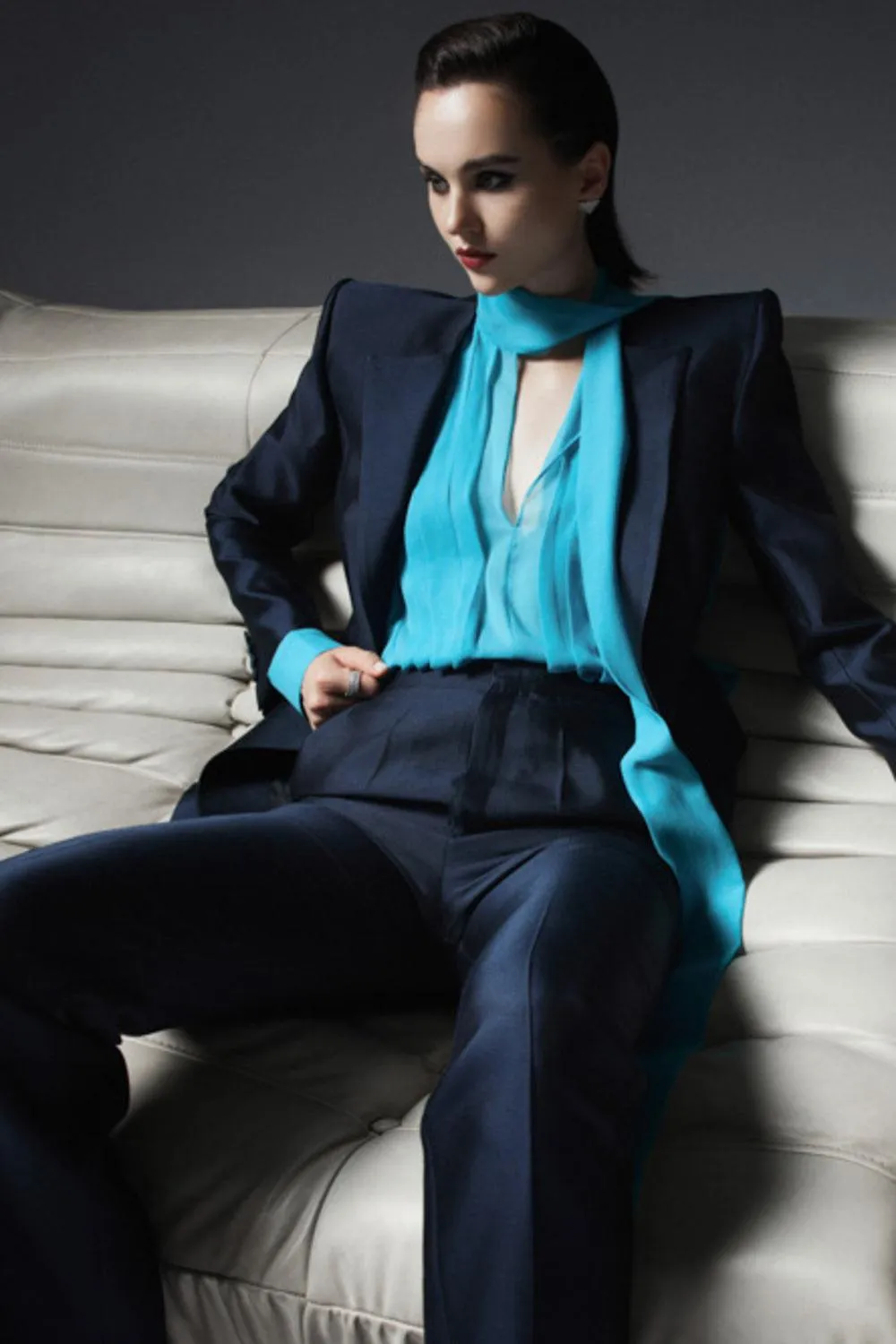 Cuenca Structured Button Silk Taffeta Blazer
