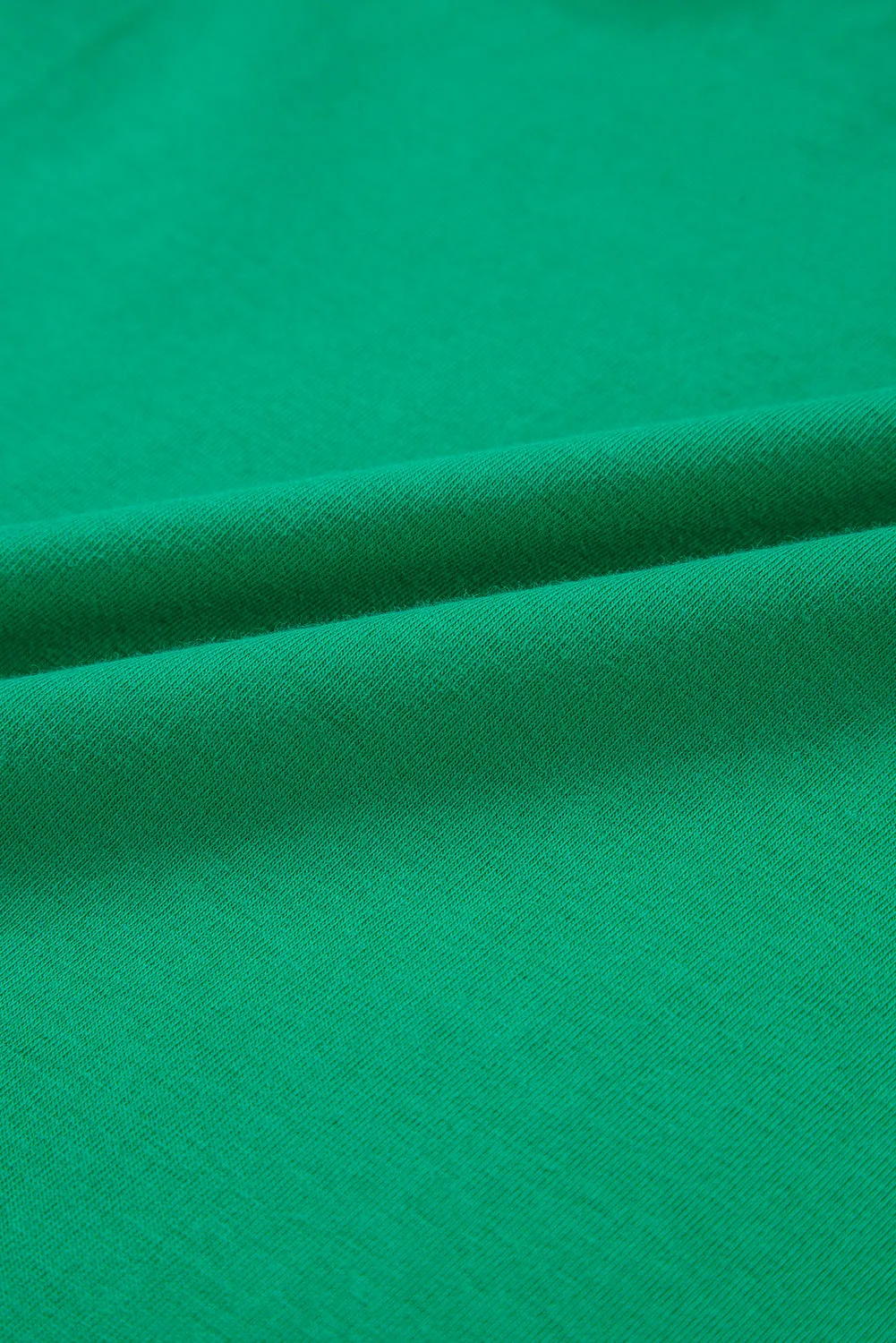 Dark Green Embroidered Ruffled Sleeve Slim Fit Crew Neck Top