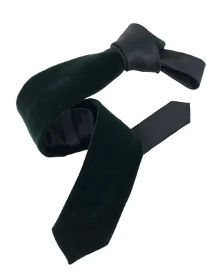 DMITRY Deep Green Velvet Italian Semi Skinny Tie