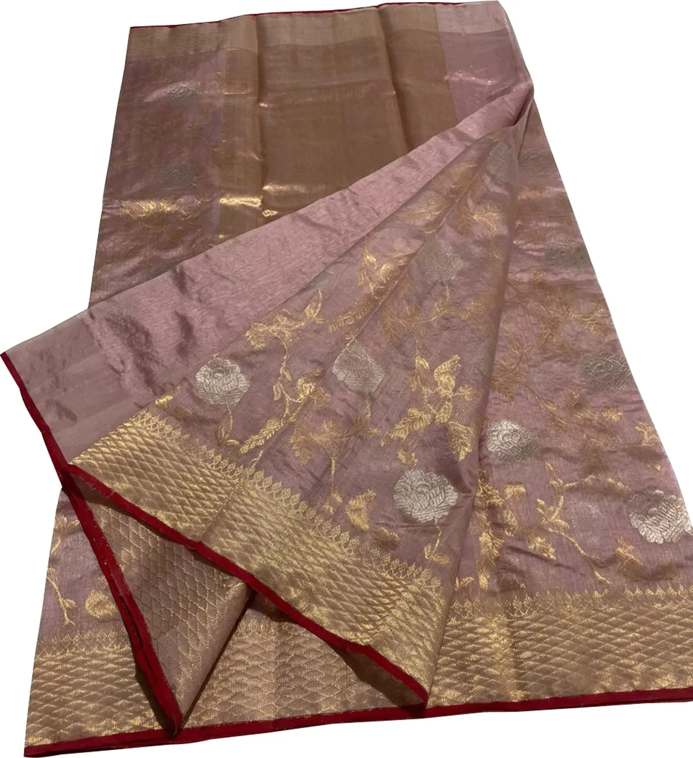 Elegant Pink Chanderi Handloom Pure Silk Saree
