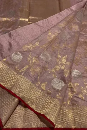 Elegant Pink Chanderi Handloom Pure Silk Saree