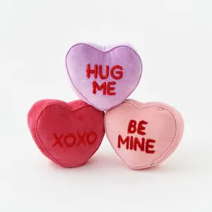 Embroidered Conversation Heart Pillows