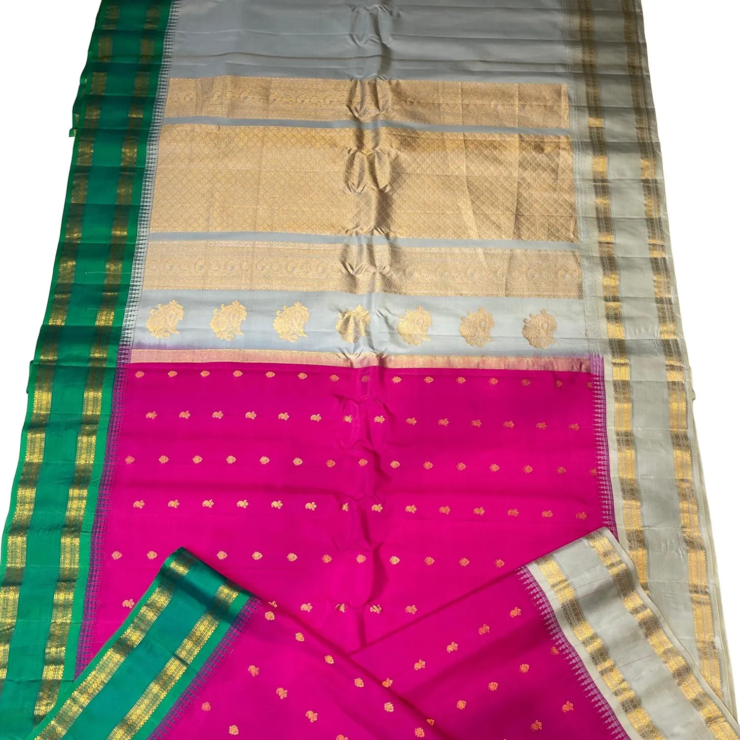 Exquisite Pink Gadwal Handloom Pure Silk Saree: A Timeless Elegance