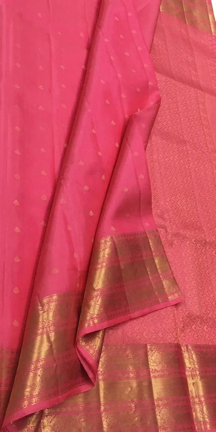 Exquisite Pink Kanjeevaram Handloom Pure Silk Saree
