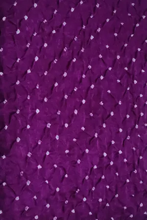 Exquisite Purple Bandhani Gajji Silk Fabric ( 6 Mtr )