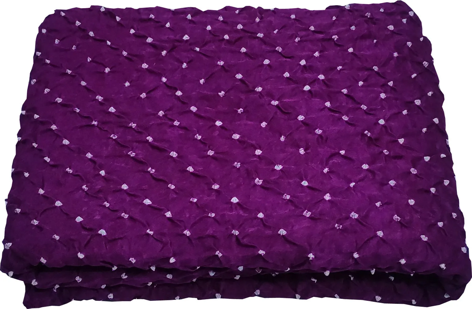 Exquisite Purple Bandhani Gajji Silk Fabric ( 6 Mtr )