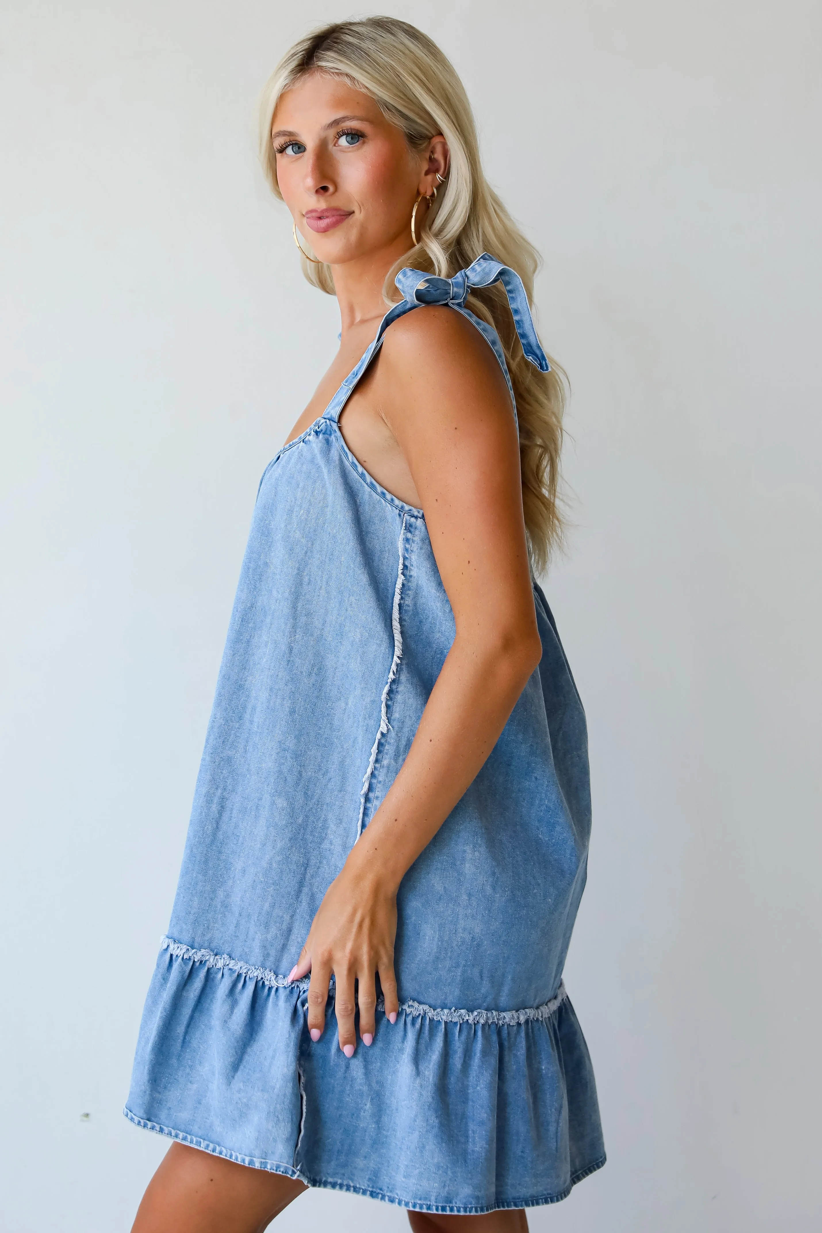 FINAL SALE - Exceptional Status Denim Mini Dress