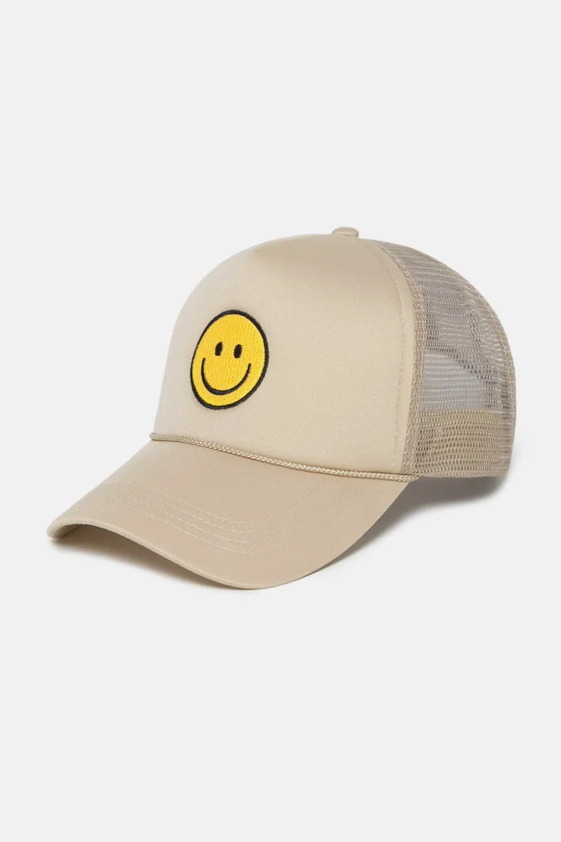 FWCAPM201 - SMILEY Embroidered Mesh Back Trucker hat