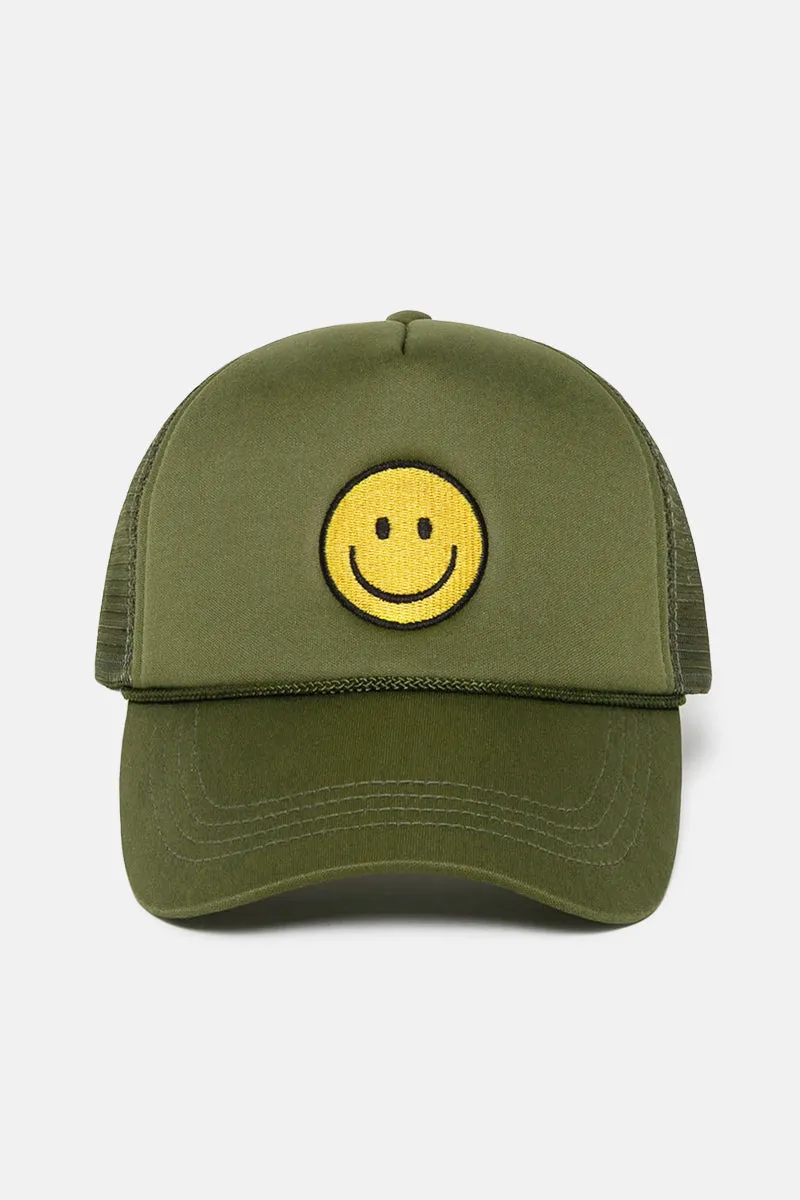 FWCAPM201 - SMILEY Embroidered Mesh Back Trucker hat