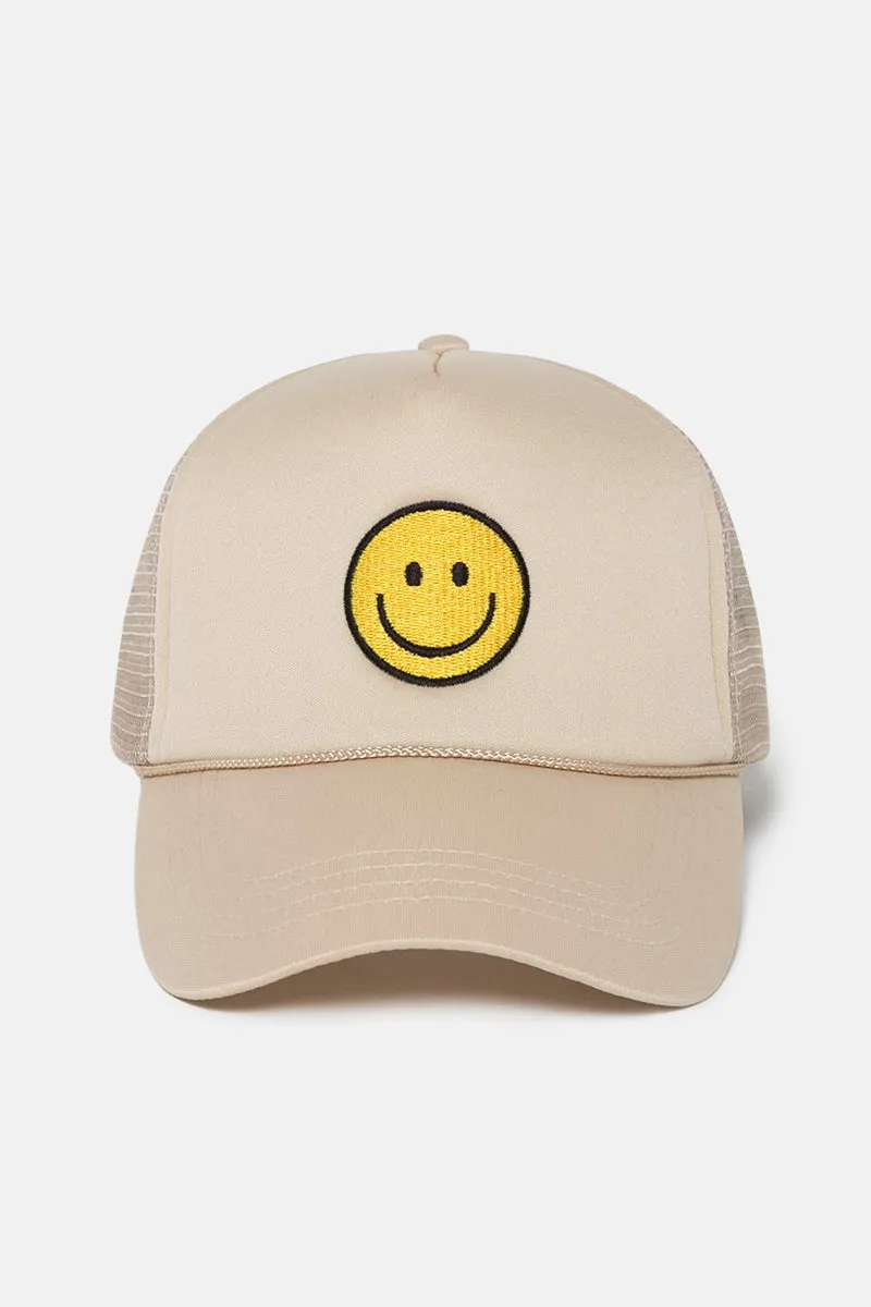 FWCAPM201 - SMILEY Embroidered Mesh Back Trucker hat