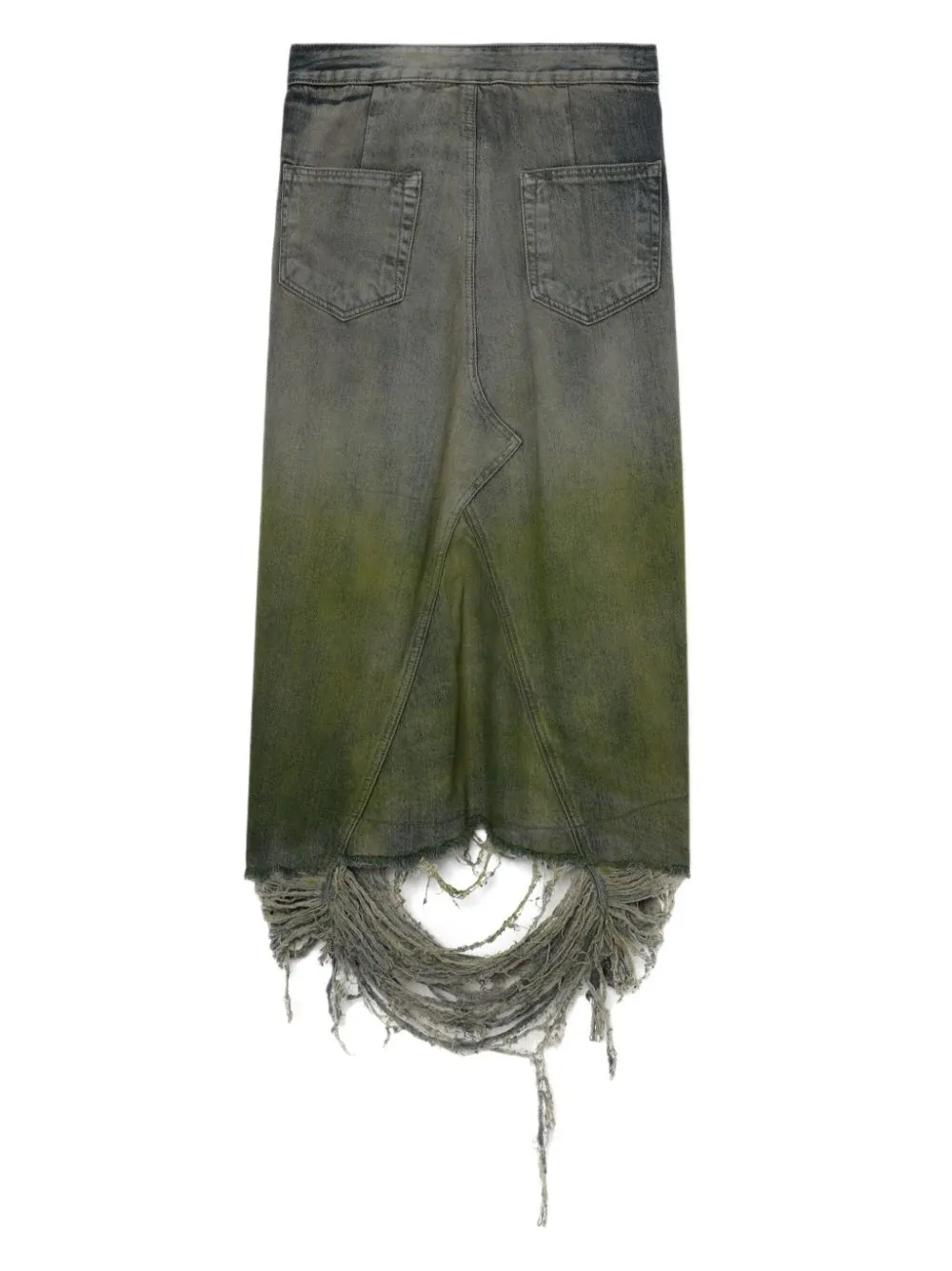 Godet 13Oz Acid Degrade Fringe Skirt