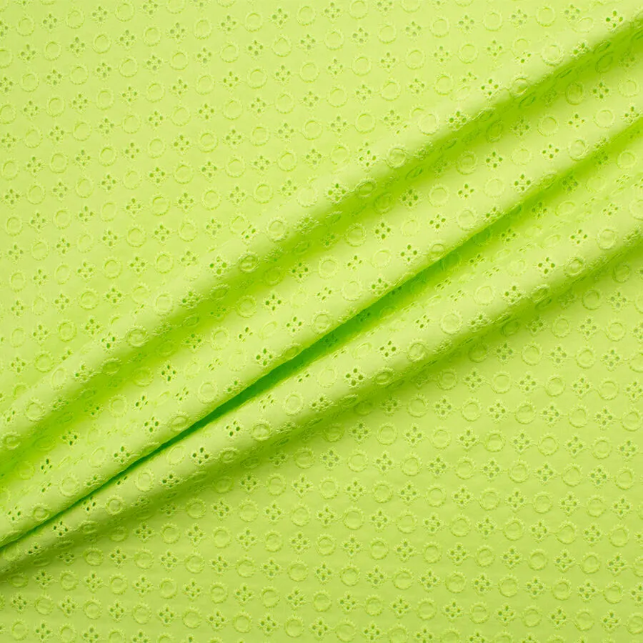 Green Geometric Cotton Embroidery