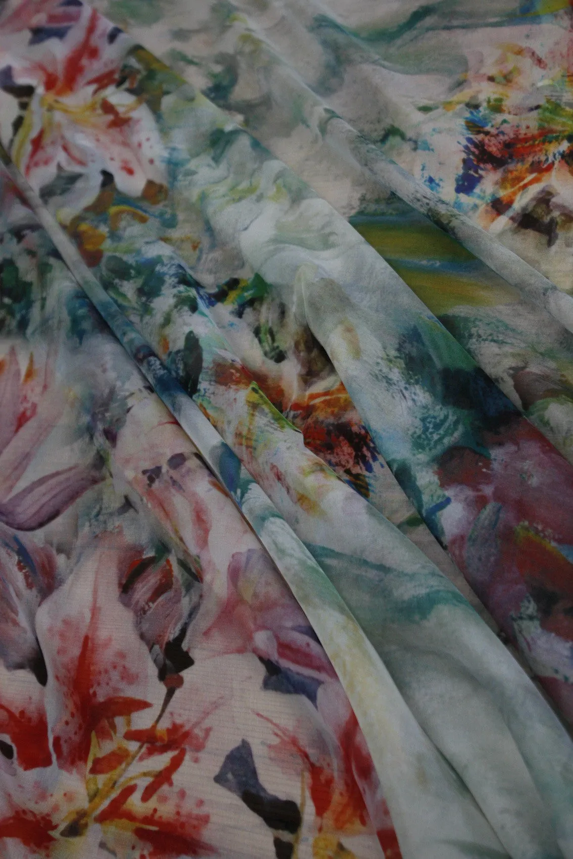 Heavenly Tigerlily Silk Chiffon