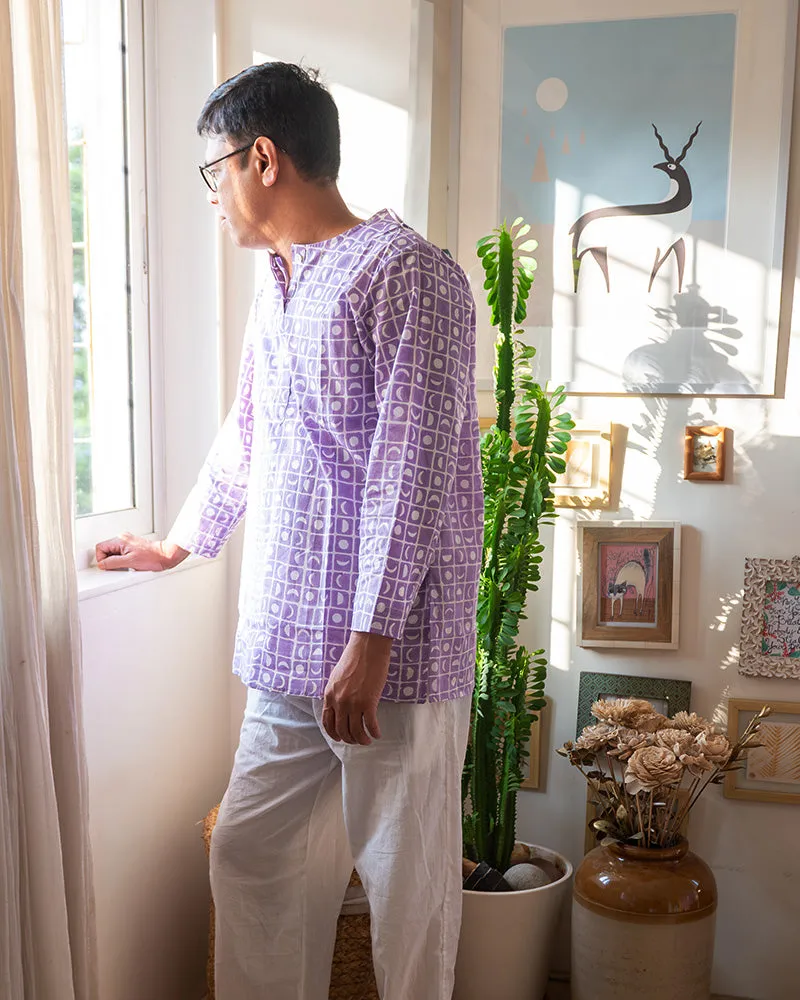 I want to be like grandpa’ kurta pajama set in purple moon chase - Grown up version