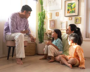 I want to be like grandpa’ kurta pajama set in purple moon chase - Grown up version