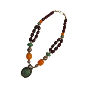 Indian Bohemian Handmade Tribal Vintage Long Beaded Pendant Necklace