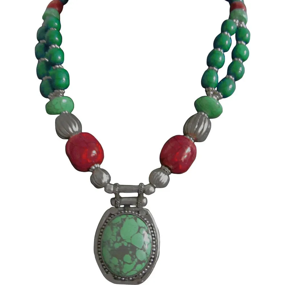 Indian Bohemian Handmade Tribal Vintage Long Beaded Pendant Necklace
