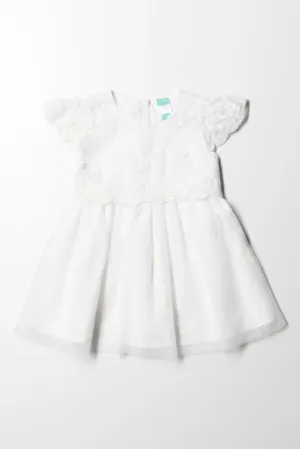 Lace Tulle Dress White
