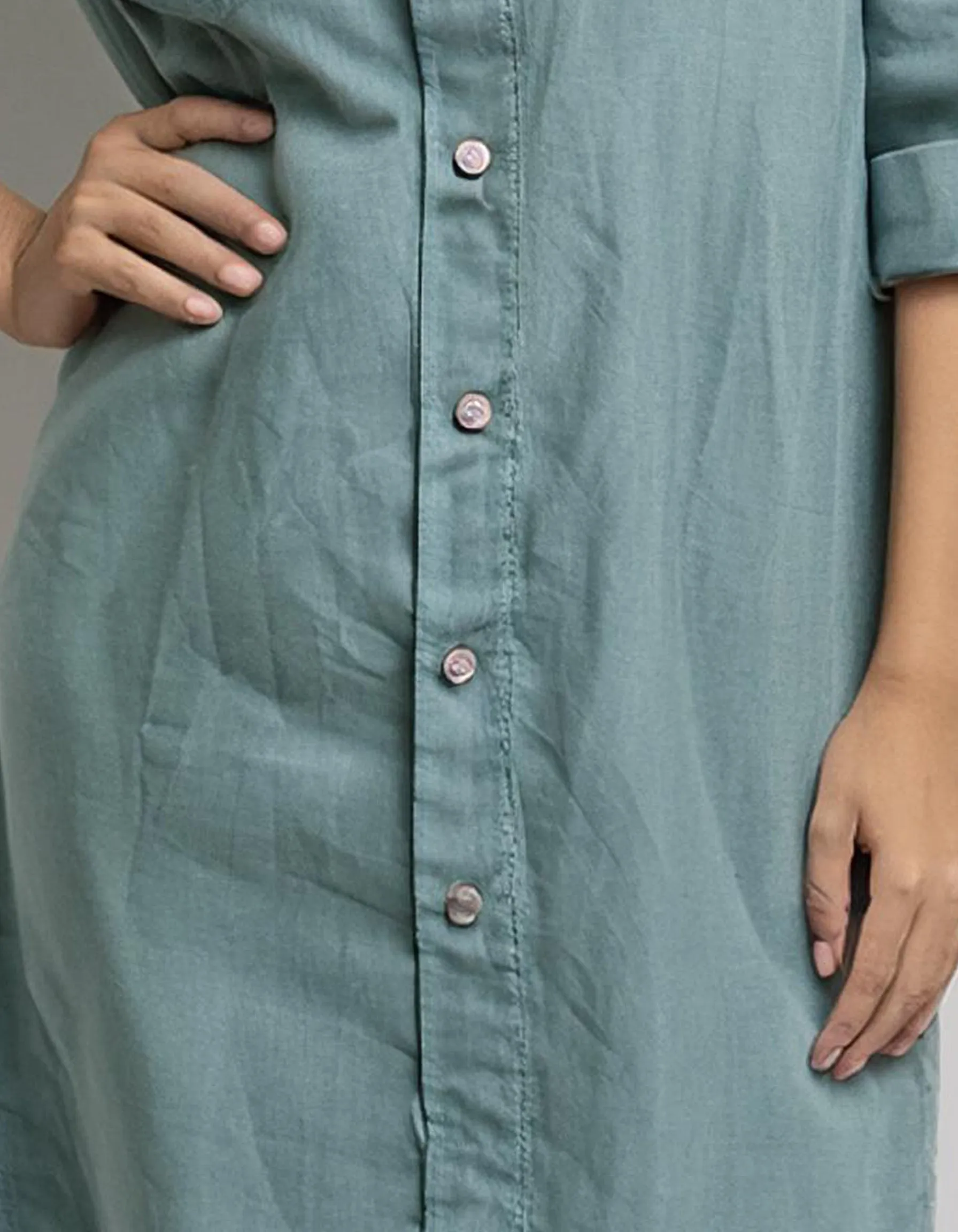 Light Blue Denim Shirt Dress