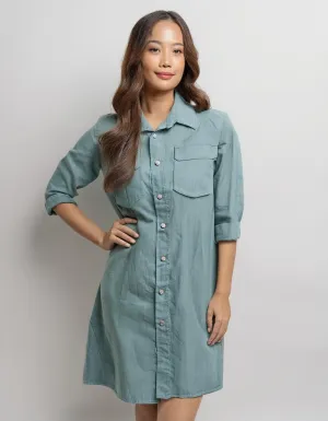 Light Blue Denim Shirt Dress