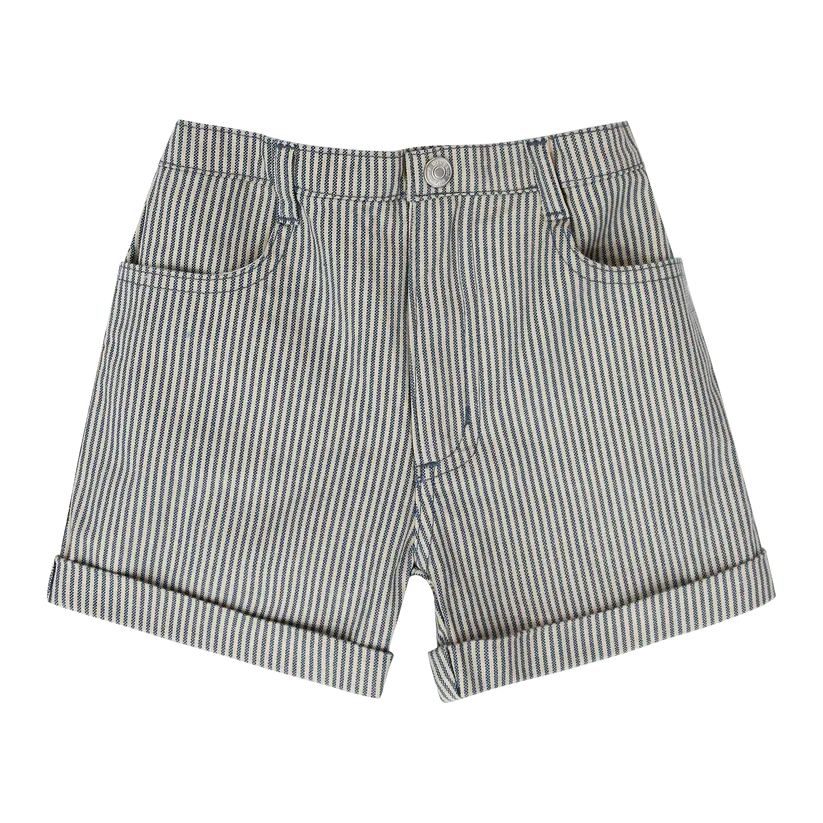 Little Parni Blue Stripe Tiered Skirt