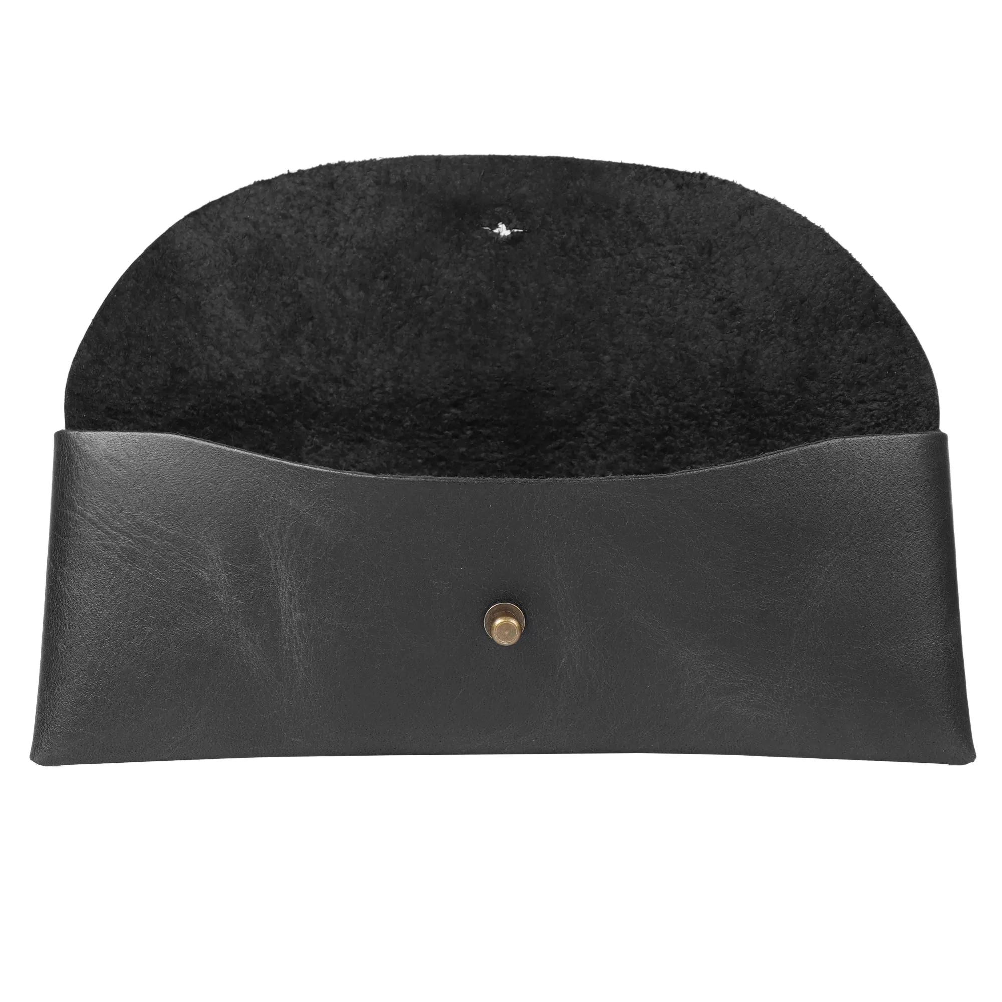 Londo Top Grain Leather Pen Case with Metal Snap Fastener, Pencil Pouch Stationery Bag