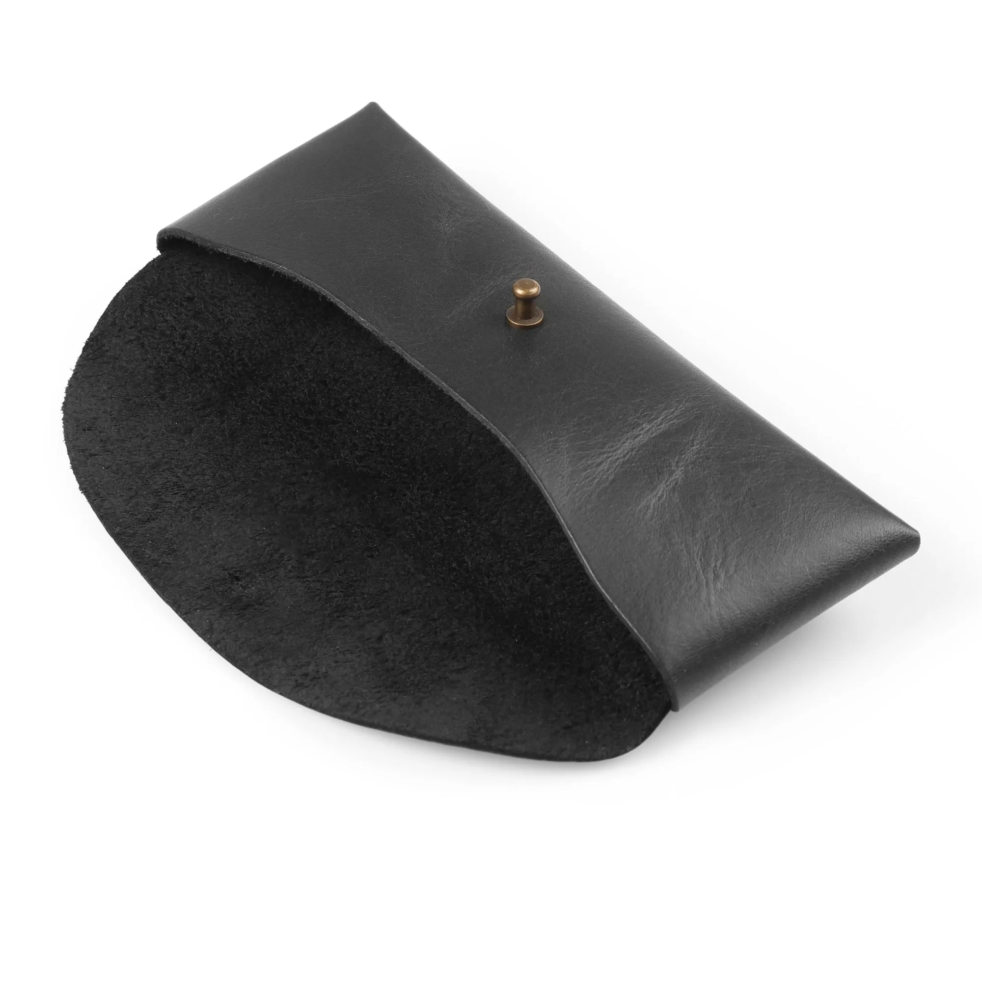 Londo Top Grain Leather Pen Case with Metal Snap Fastener, Pencil Pouch Stationery Bag