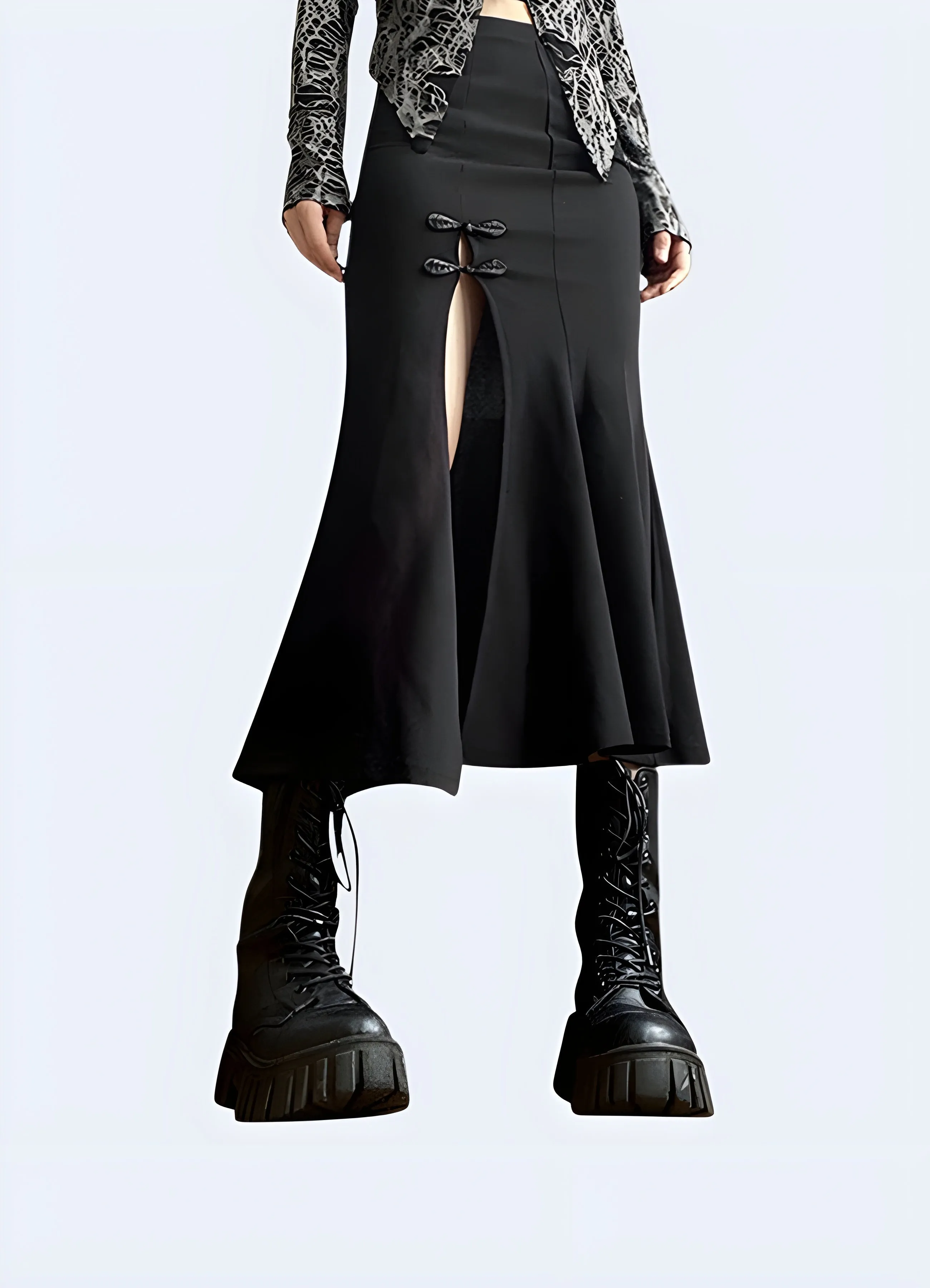 Long Black Goth Skirt