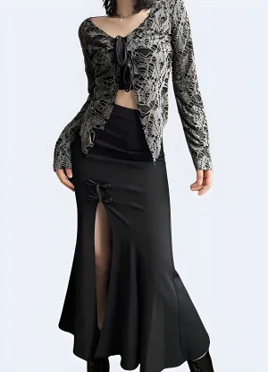 Long Black Goth Skirt